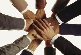 Invoice factoring company teamwork - hands image