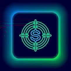 bigstock-Glowing-Neon-Line-Target-With--404435894